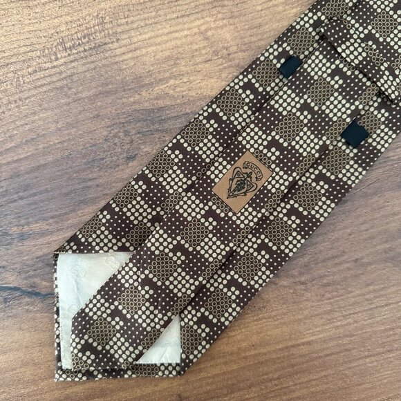 Gucci Silk Tie G Graphic Print Brown Color O/S - Picture 2 of 7